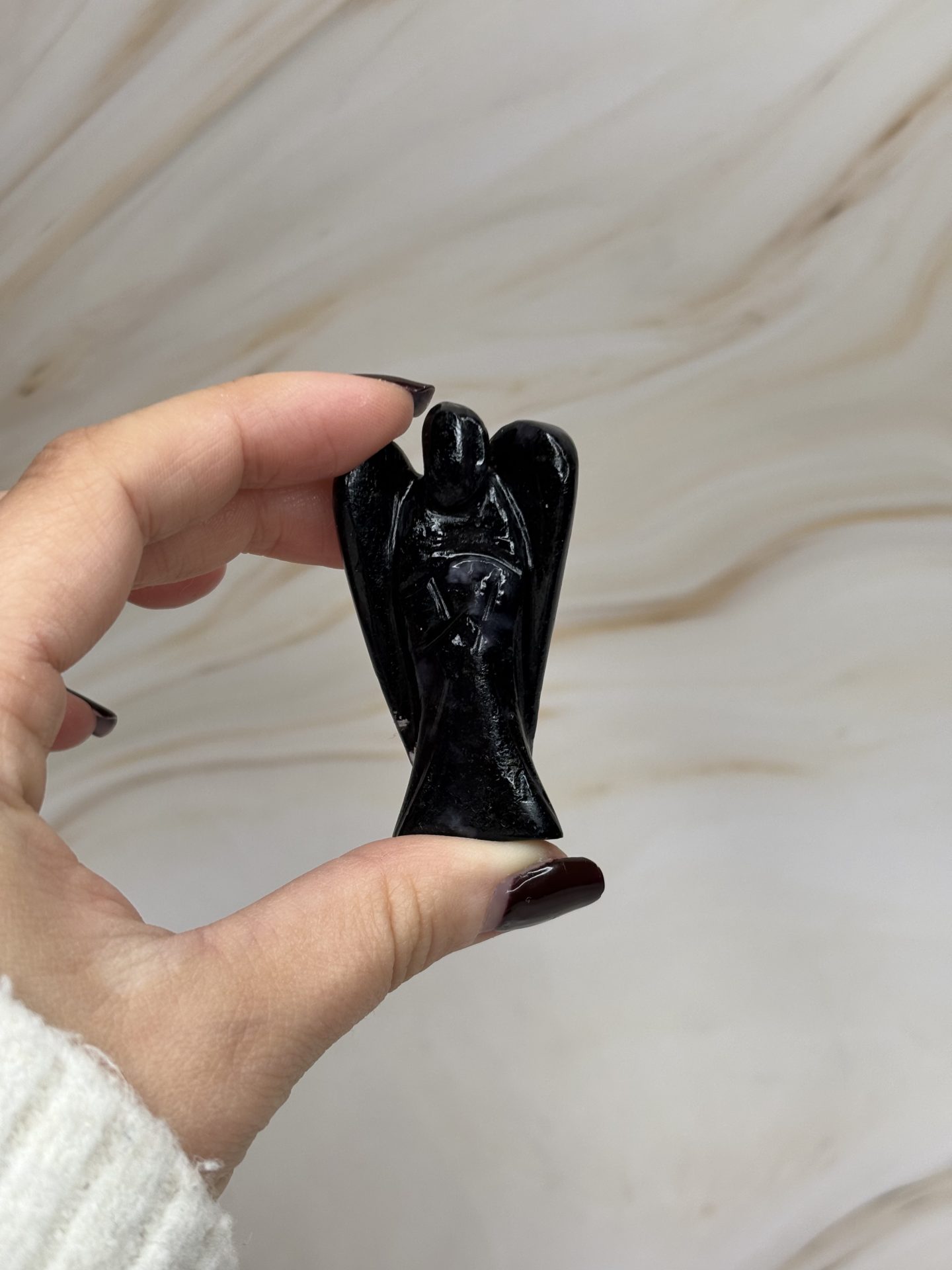 Ange de Poche en Tourmaline Noire du Brésil AAA – Image 5