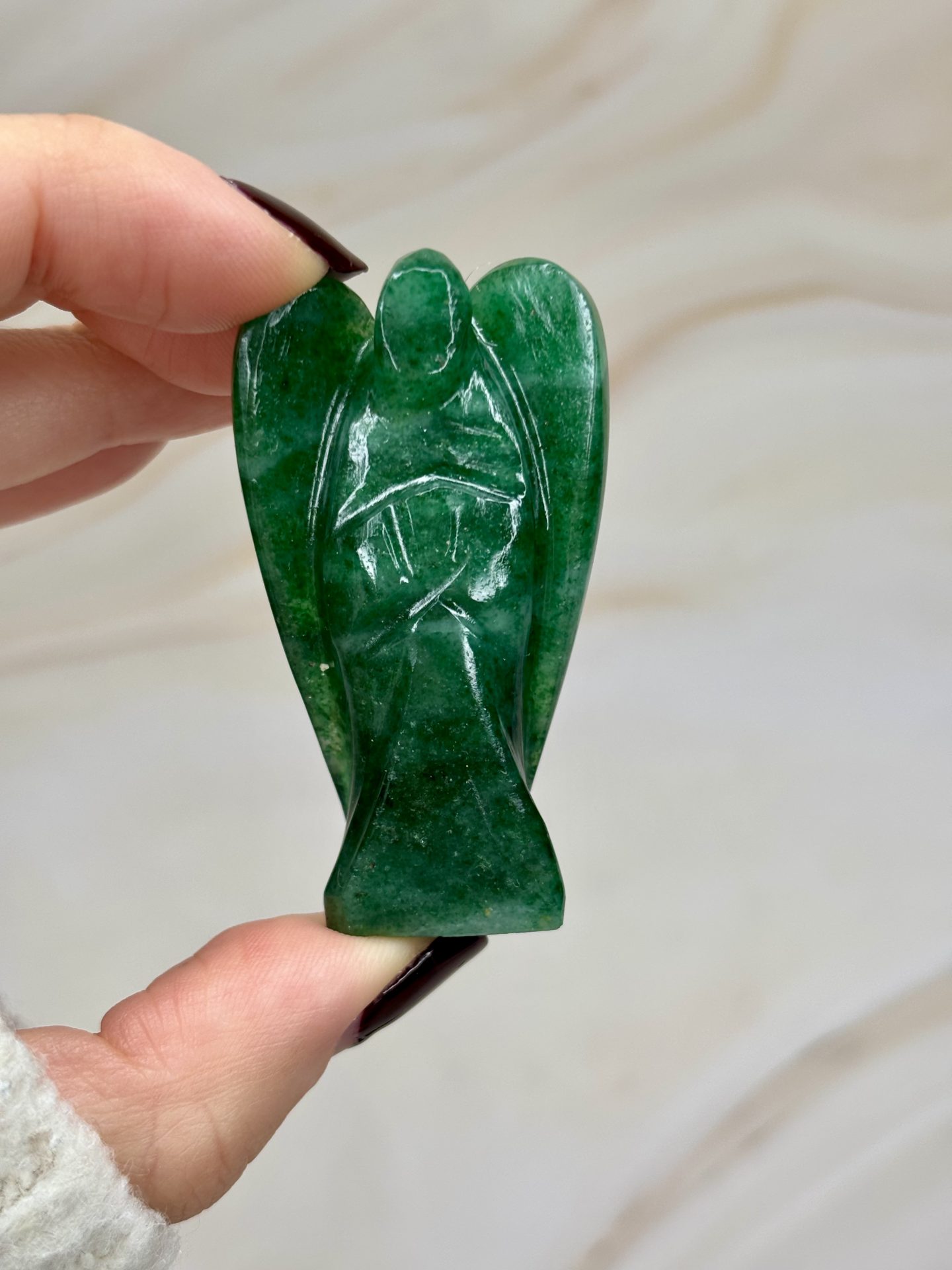 Ange de Poche en Aventurine verte du Zimbabwe AAA – Image 3