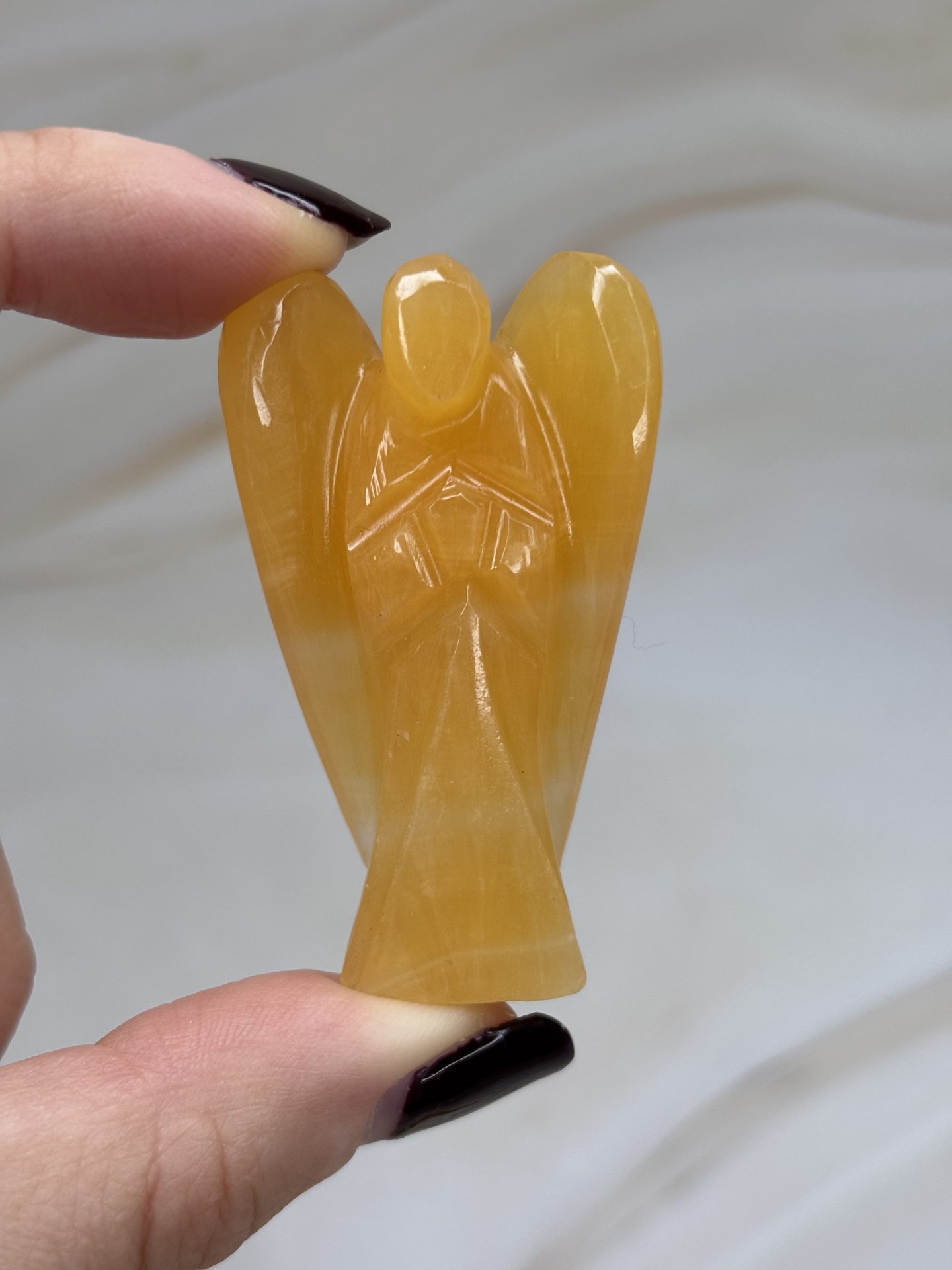 Ange de Poche en Calcite Orange de Chine AAA