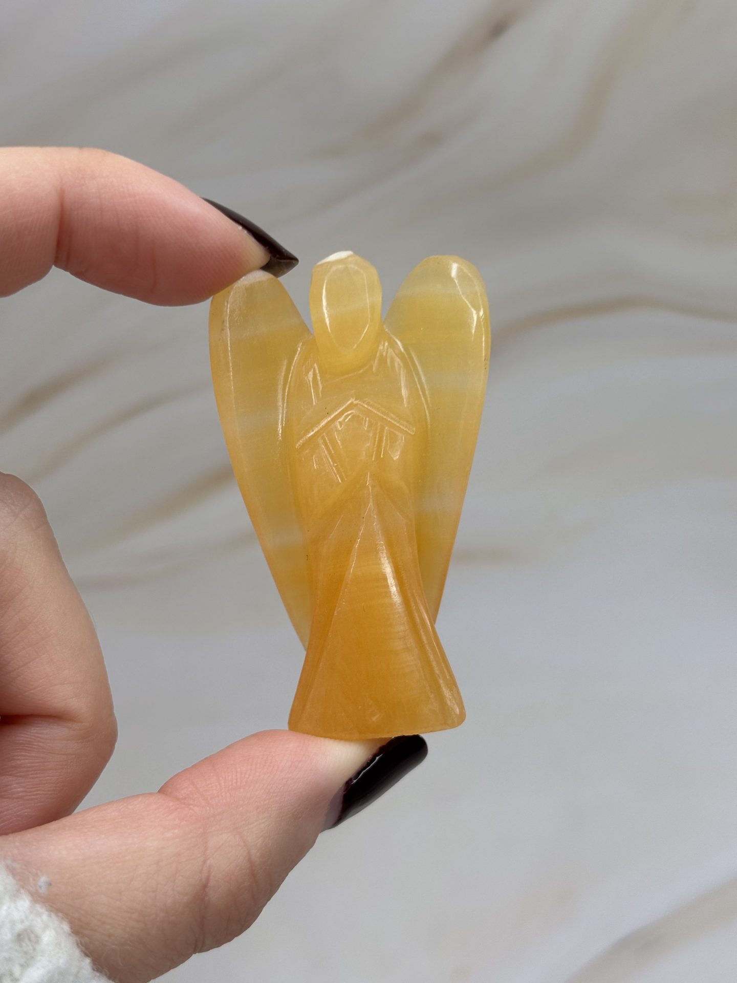 Ange de Poche en Calcite Orange de Chine AAA – Image 4