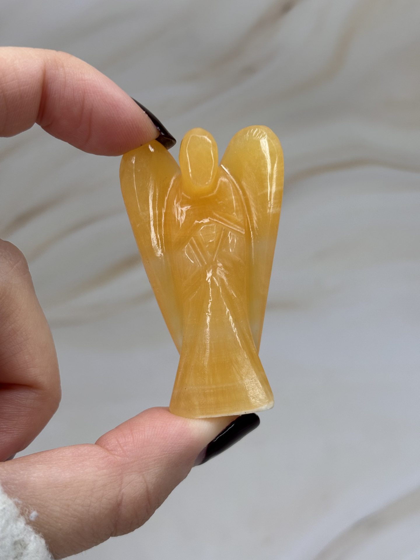 Ange de Poche en Calcite Orange de Chine AAA – Image 3