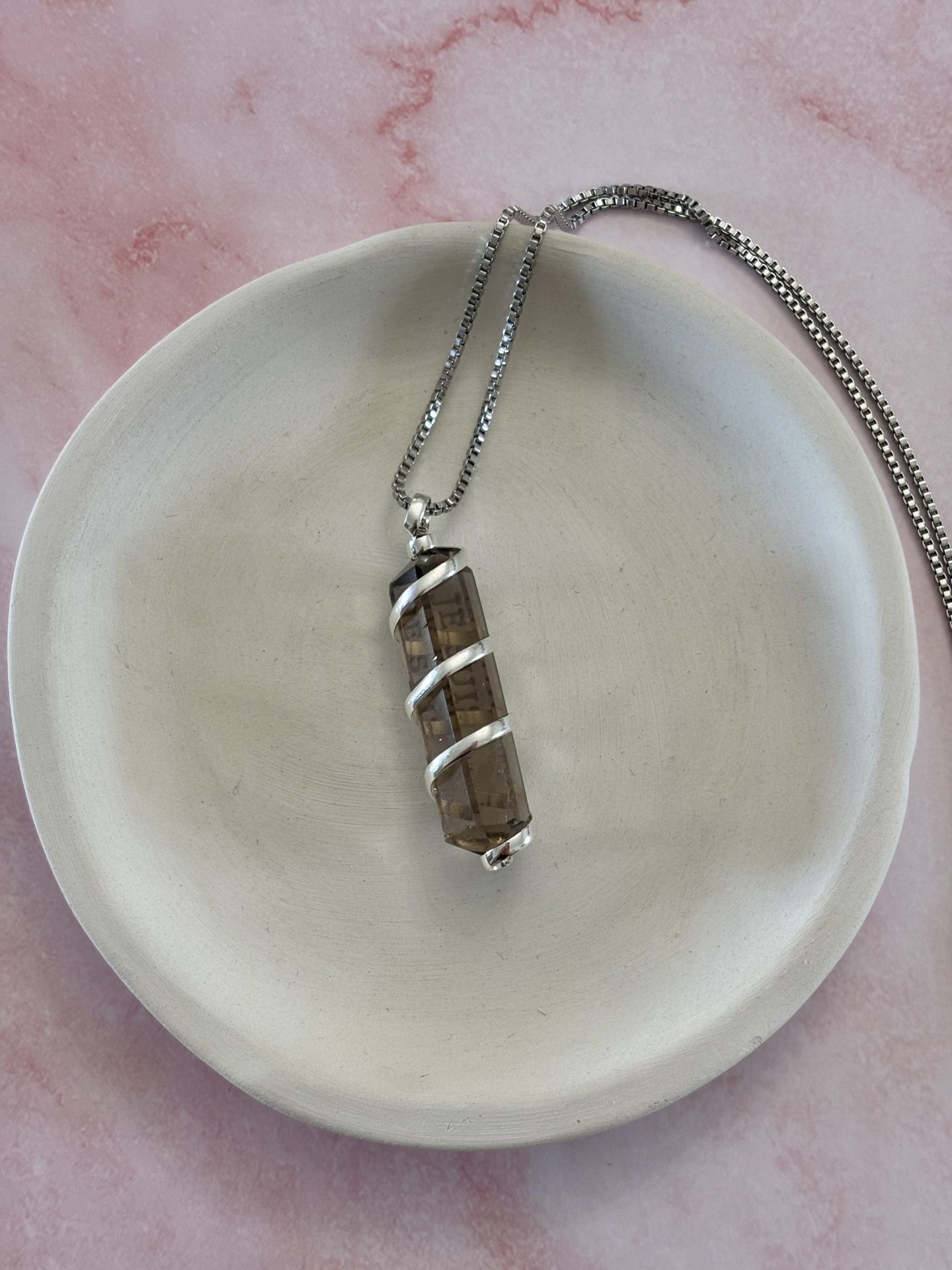 Collier Quartz Fumé Spirale - Capsule Noël (Edition Limitée)