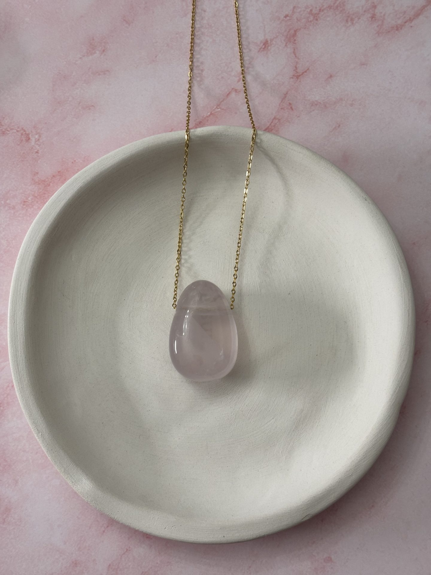 Collier Cabochon Quartz Rose du Brésil AA - Capsule Noël (Édition Limitée) – Image 5