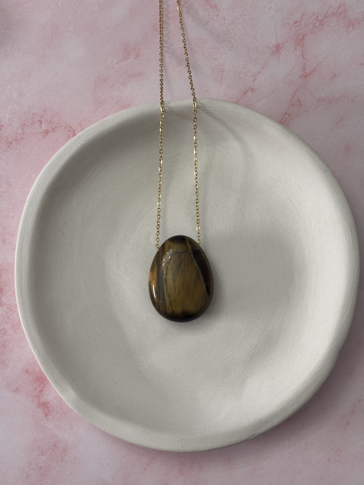 Collier Cabochon Oeil de Tigre d'Afrique du Sud AA - Capsule Noël (Édition Limitée)