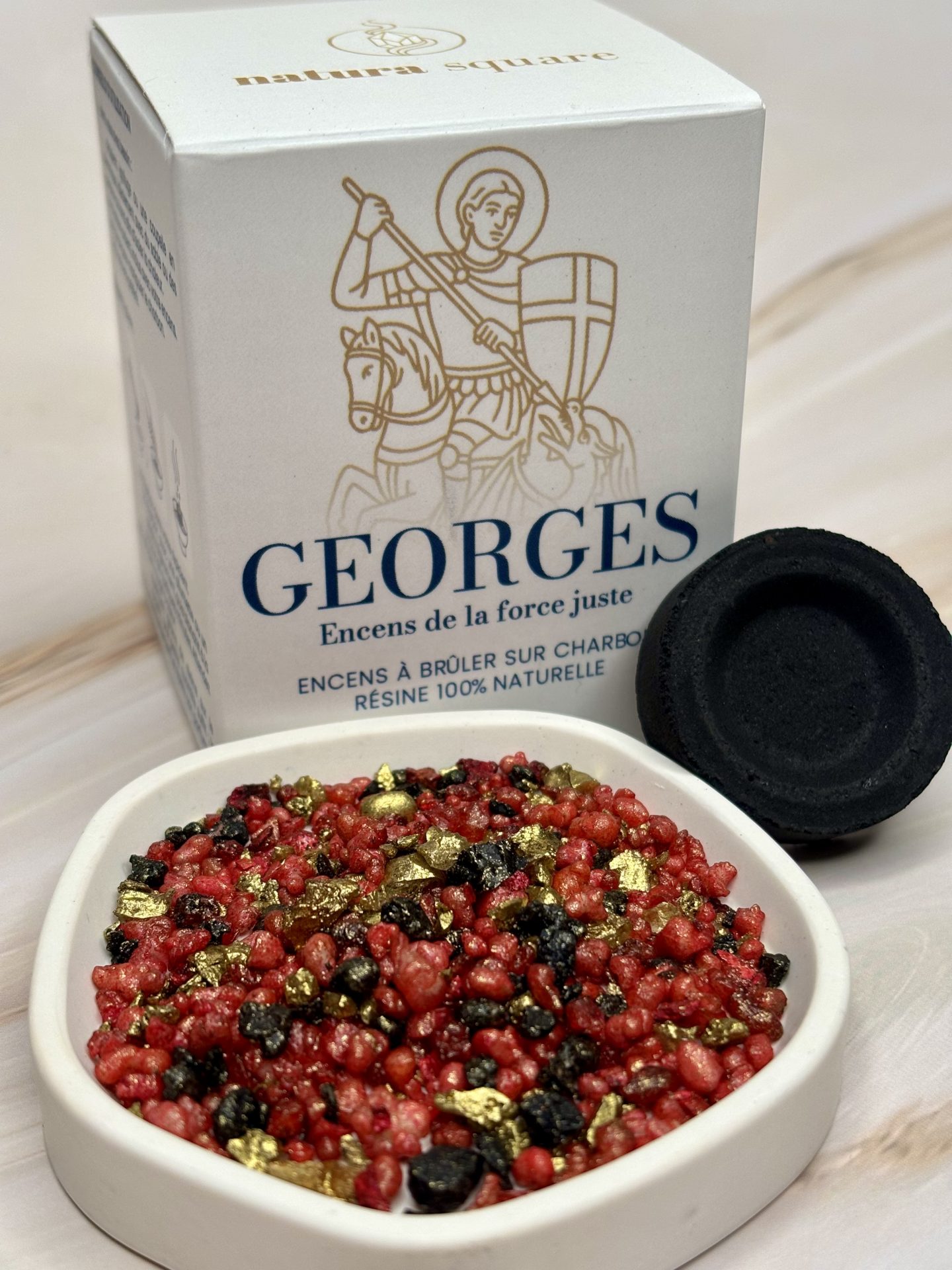 Résine d’Encens Saint Georges — Oliban & Styrax — Encens Traditionnel 100 % Naturel sur Charbon