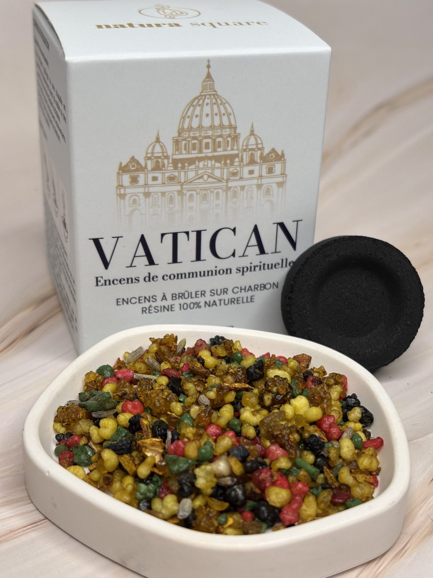 Résine d’Encens Vatican — Oliban & Lavande — Encens Traditionnel 100 % Naturel sur Charbon
