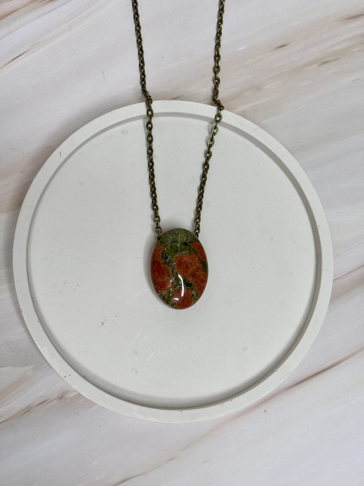 Collier Cabochon Unakite Afrique du Sud A - Capsule Noël (Édition Limitée) – Image 13