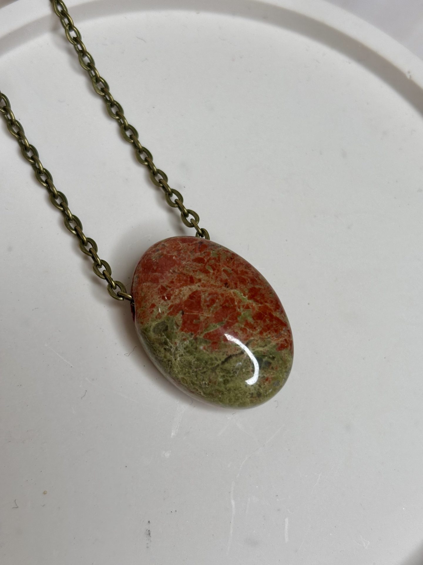 Collier Cabochon Unakite Afrique du Sud A - Capsule Noël (Édition Limitée) – Image 5