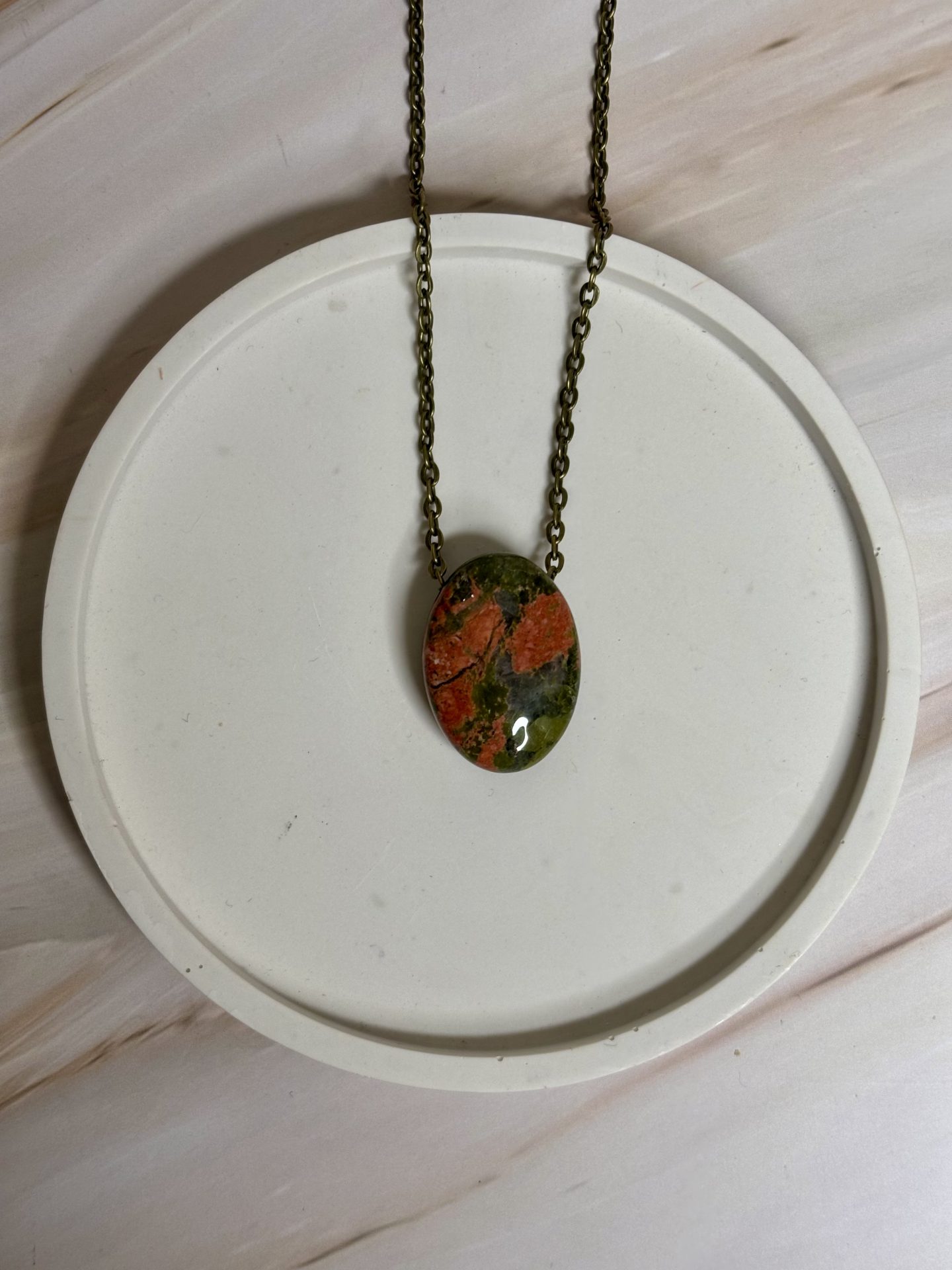 Collier Cabochon Unakite Afrique du Sud A - Capsule Noël (Édition Limitée) – Image 8