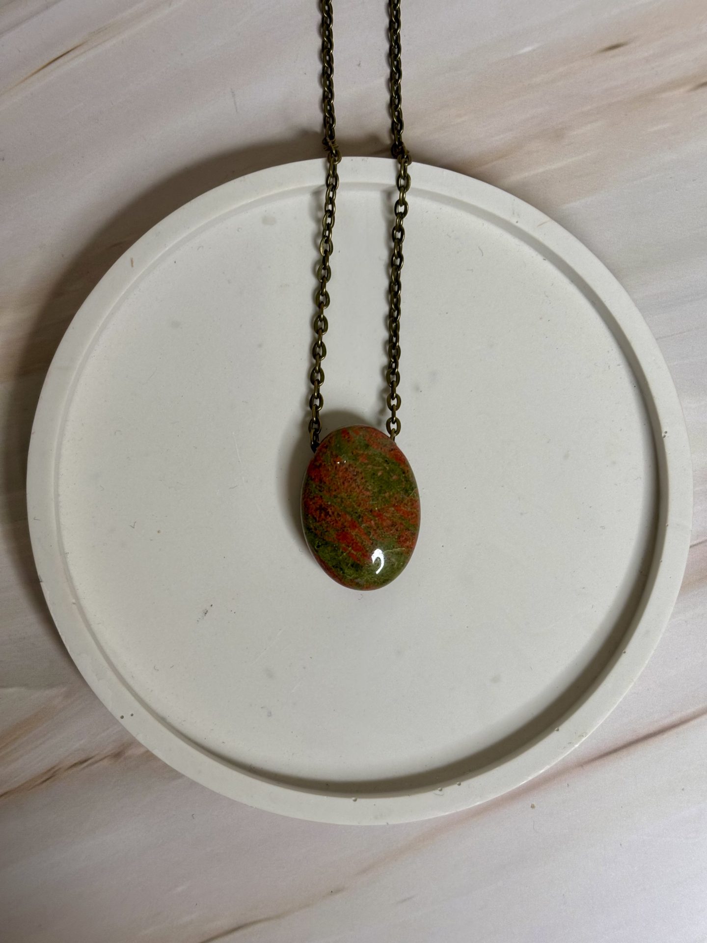 Collier Cabochon Unakite Afrique du Sud A - Capsule Noël (Édition Limitée) – Image 11