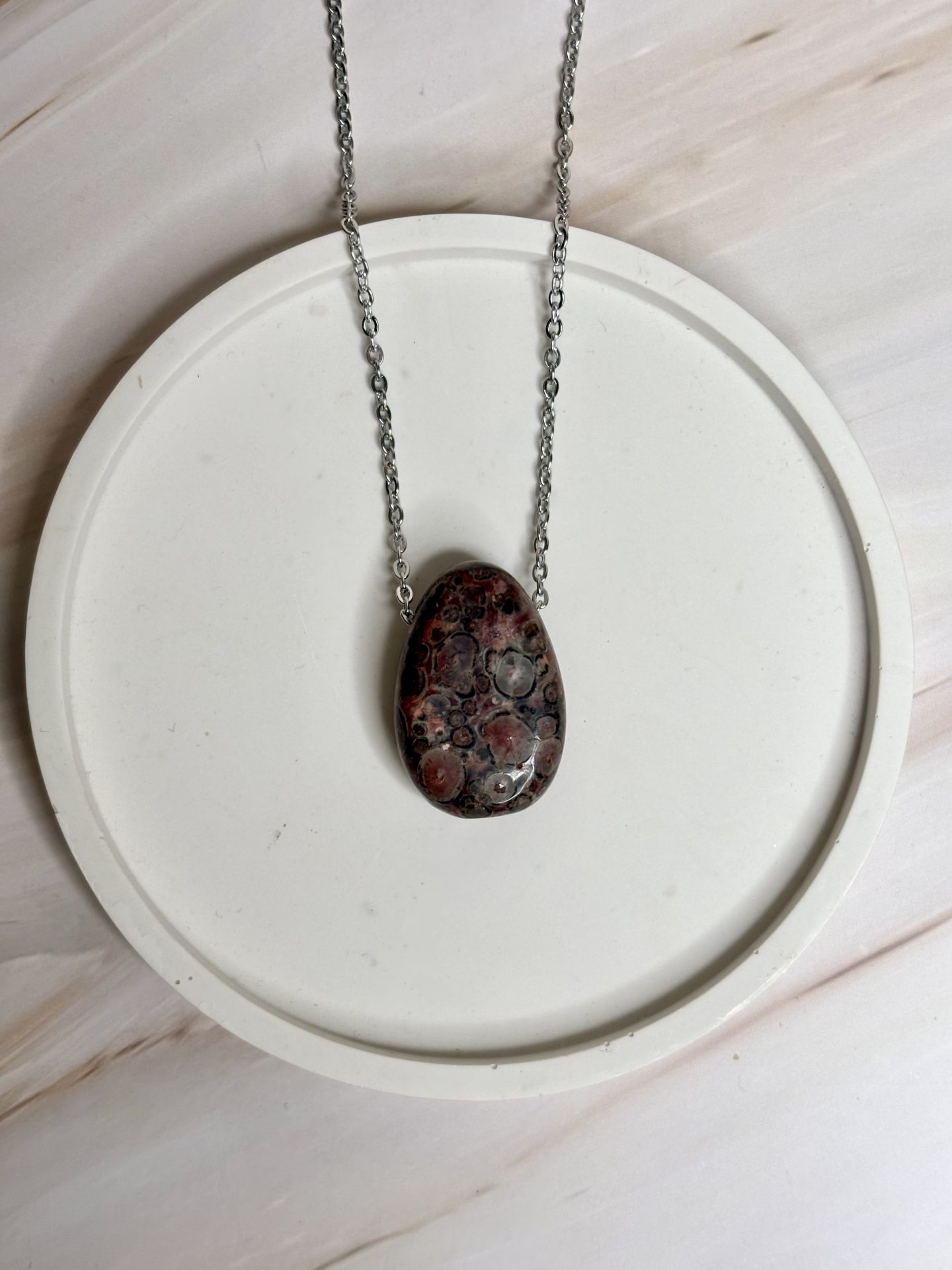 Collier Jaspe Léopard Afrique du Sud A - Capsule Noël (Édition Limitée)