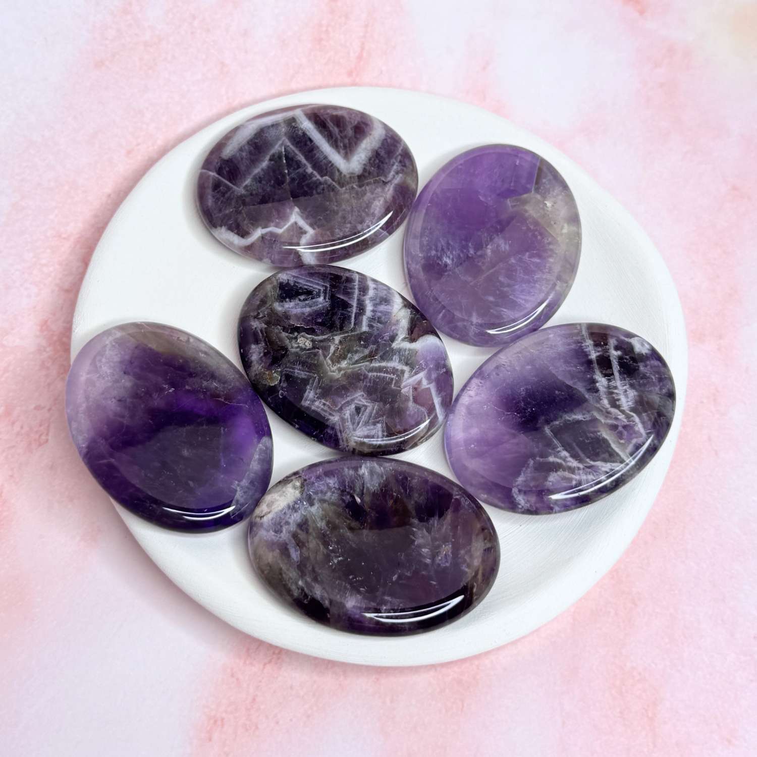 Pierre d’apaisement (Worry Stone) en Améthyste du Brésil — Qualité A