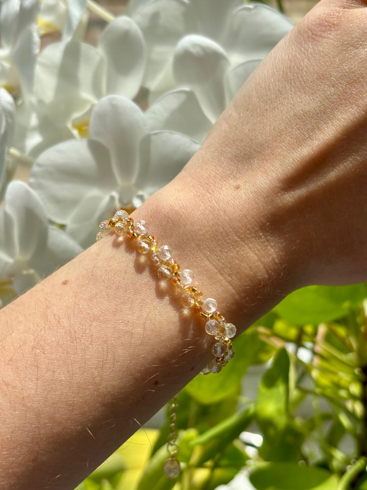 Bracelet Perles Facettées Citrine AAA - Capsule Solaire