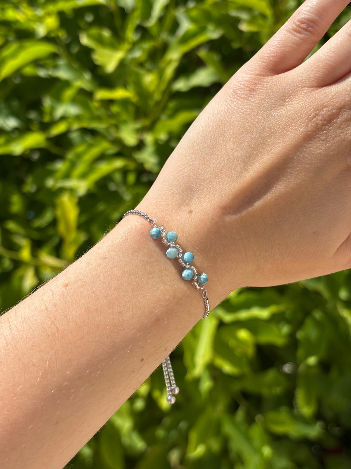 Bracelet 6 Perles Facettées Apatite AAA - Capsule Solaire