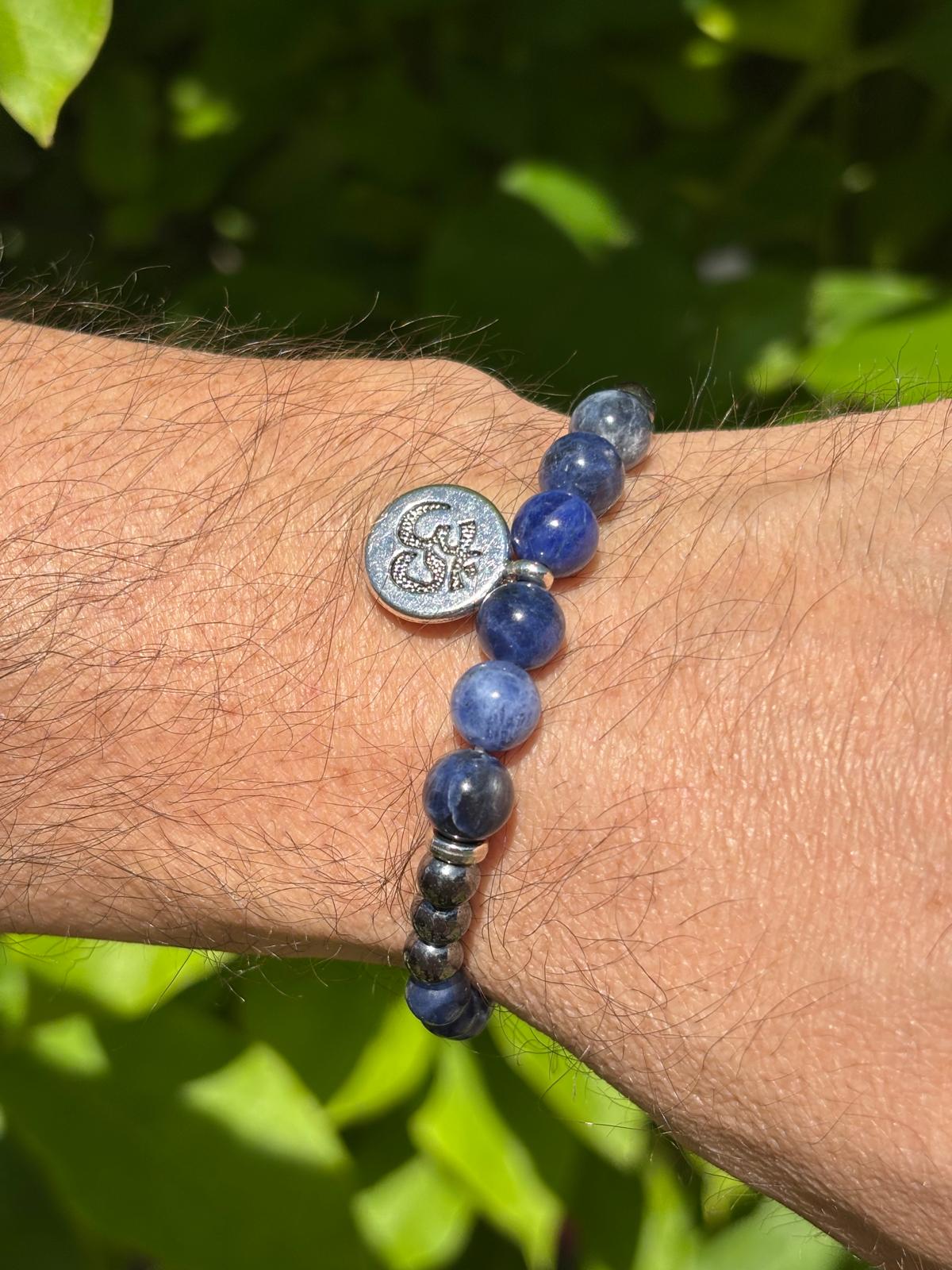 Bracelet ÔM Sphères Sodalite & Hématite - Capsule Solaire