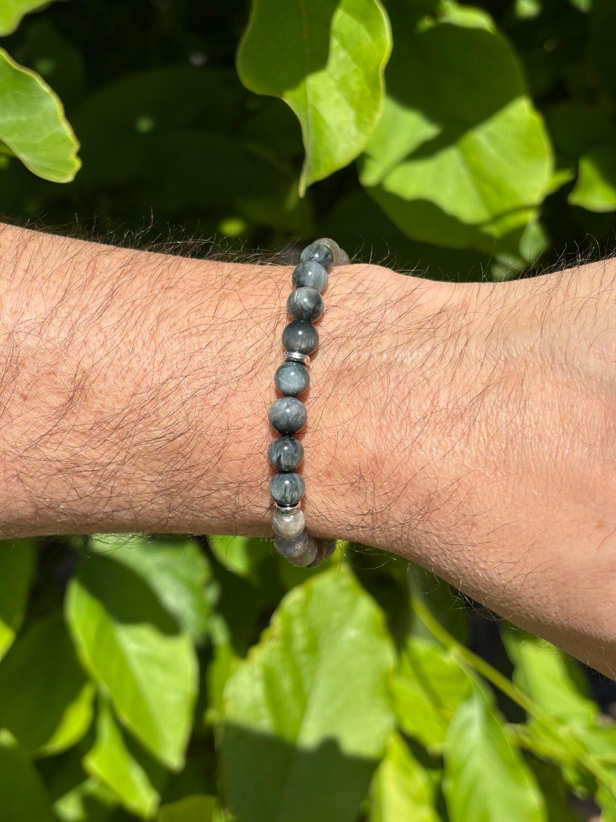 Bracelet ÔM Sphères Labradorite & Oeil de Chat - Capsule Solaire
