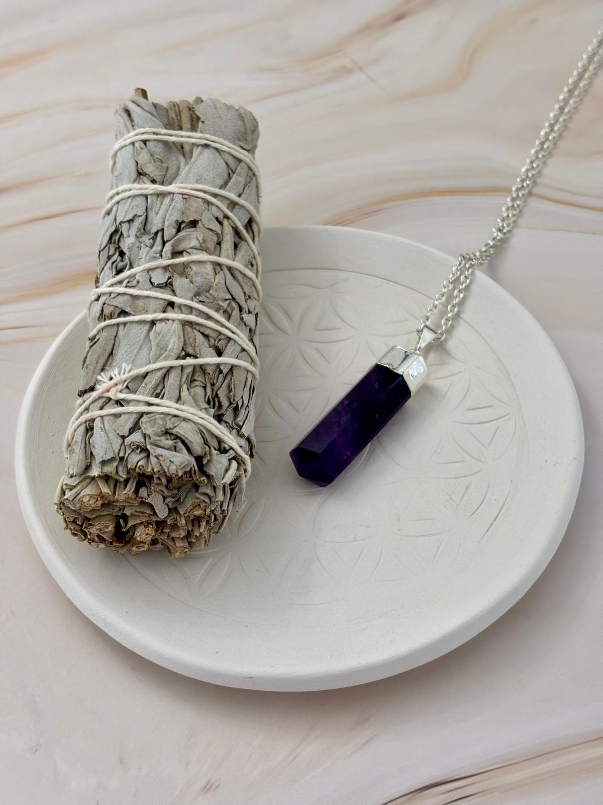 Collier Pointe Améthyste du Brésil AA - OFFRE SPECIALE (Les Presque Parfaites)