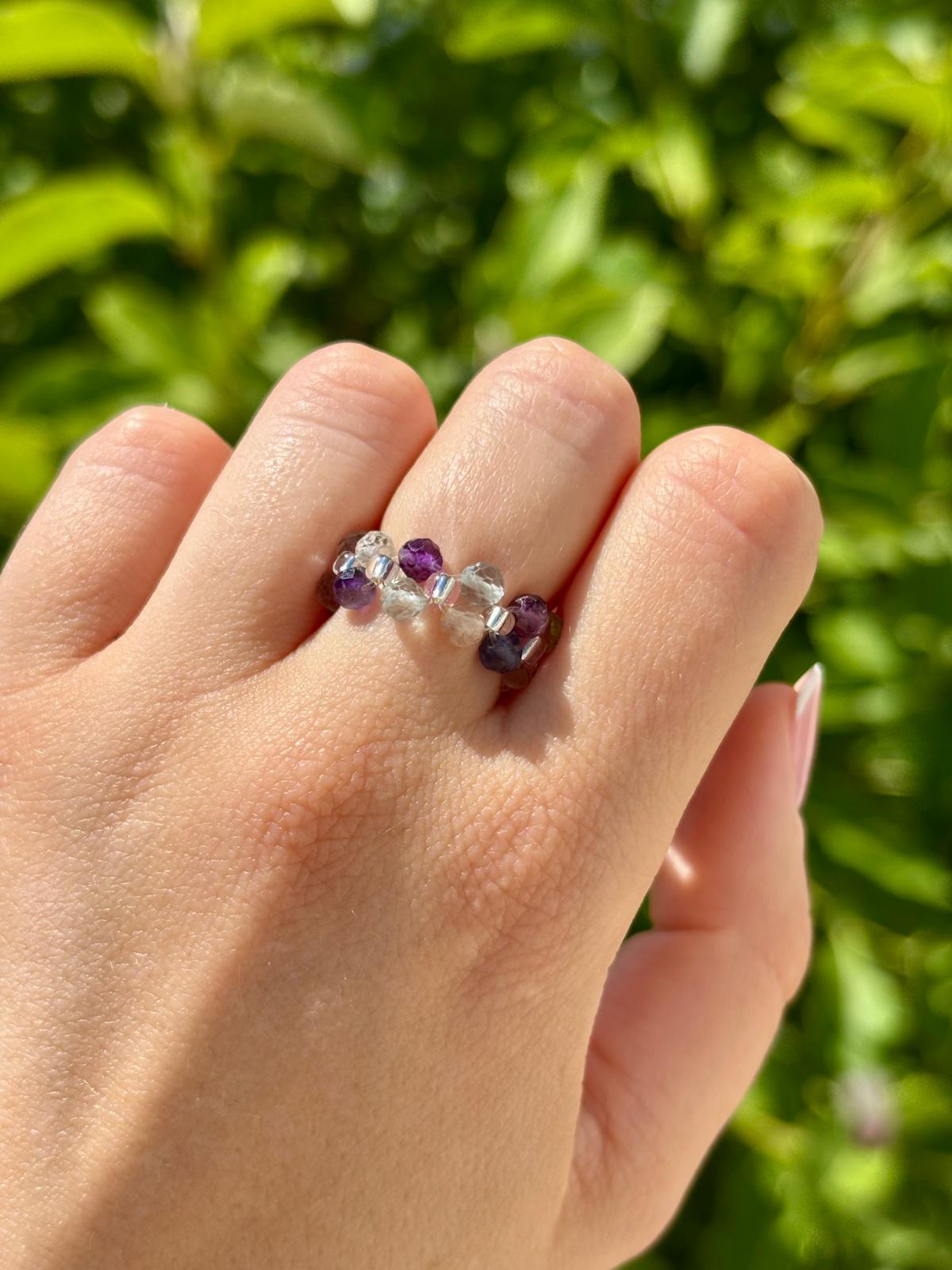 Bague Perles Facettées AAA - Capsule Solaire