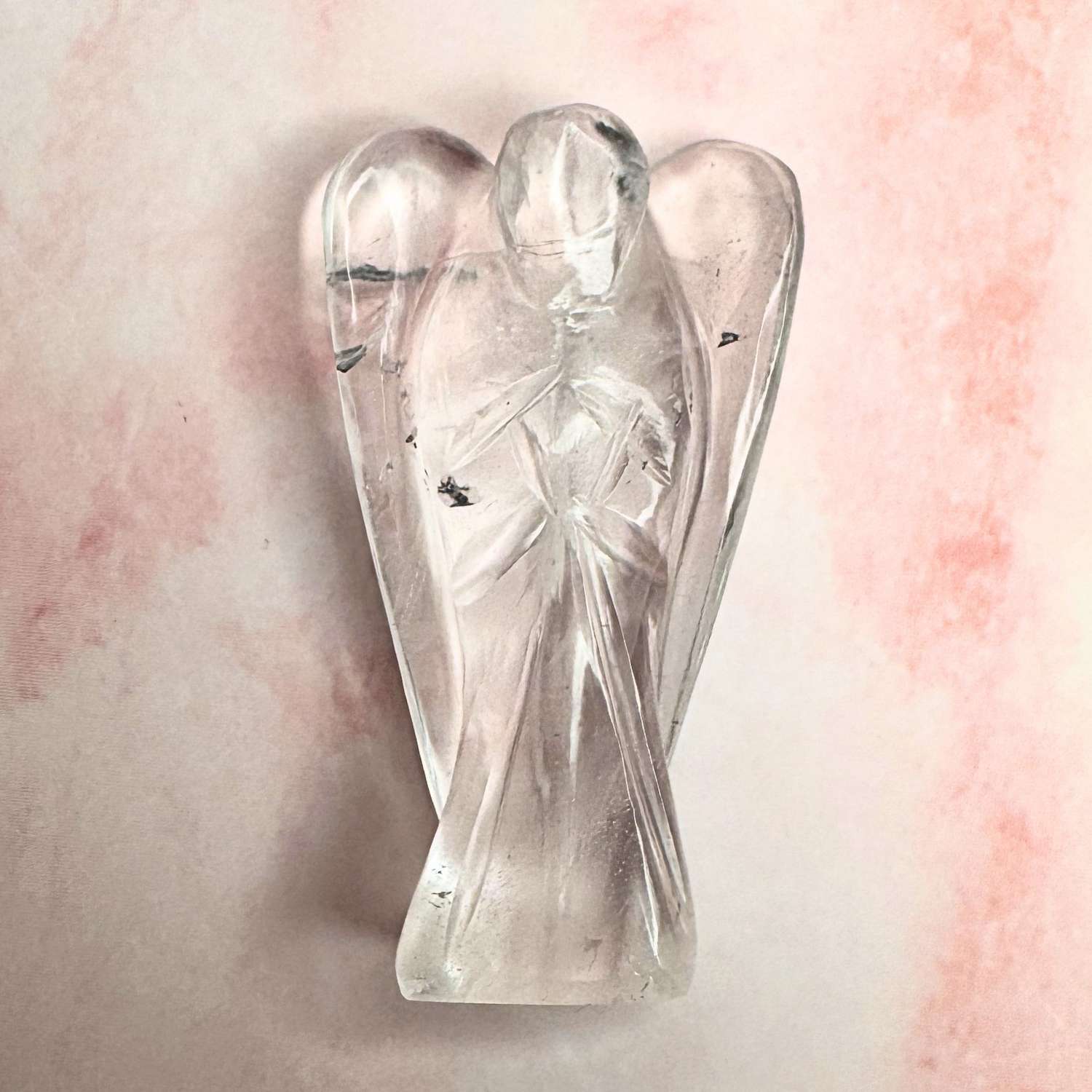 Ange de Poche en Cristal de Roche de Madagascar AAA – OFFRE SPECIALE (Les Presque Parfaites)