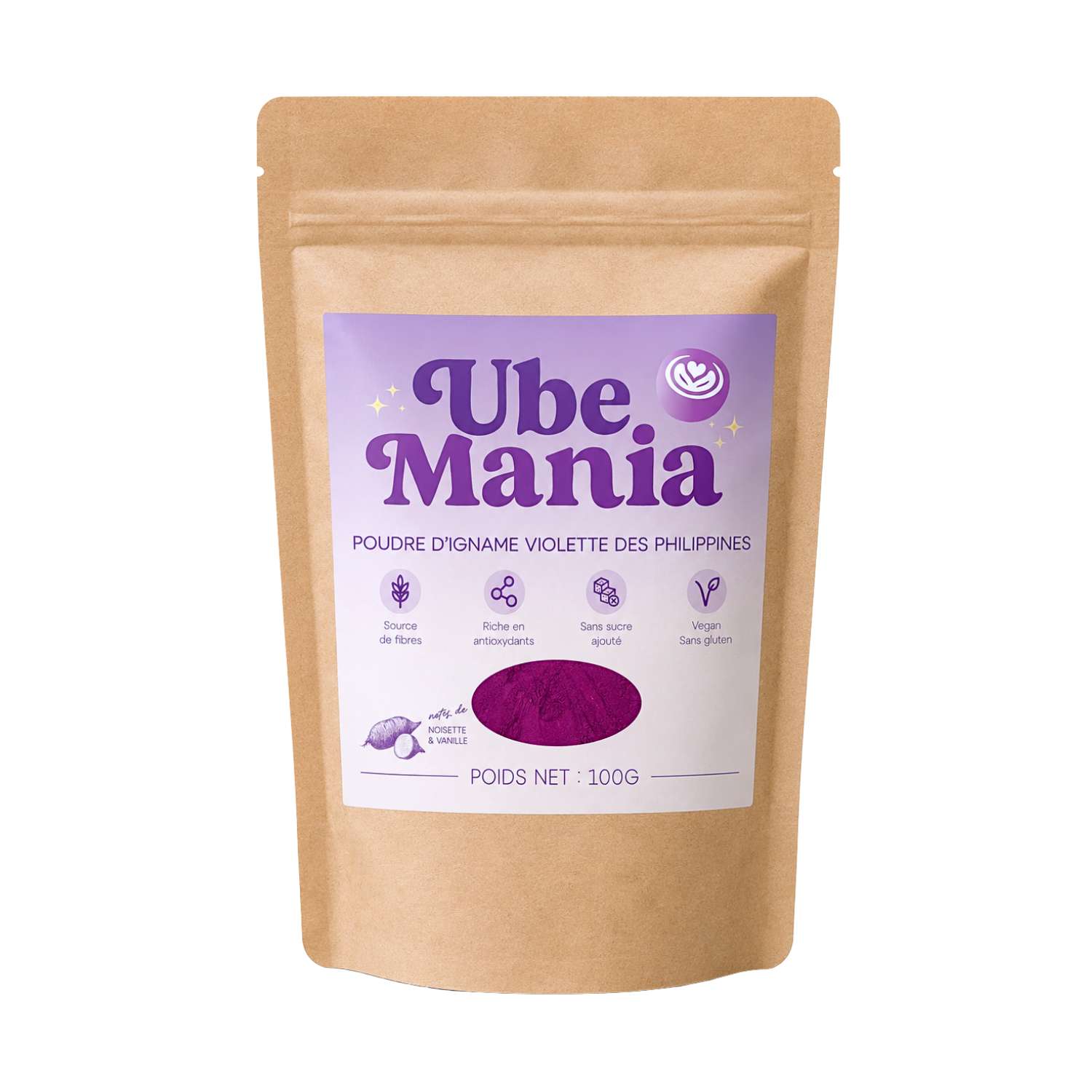 Ube en Poudre des Philippines Ubemania – 100% pure et naturelle – Source naturelle de fibres et antioxydants
