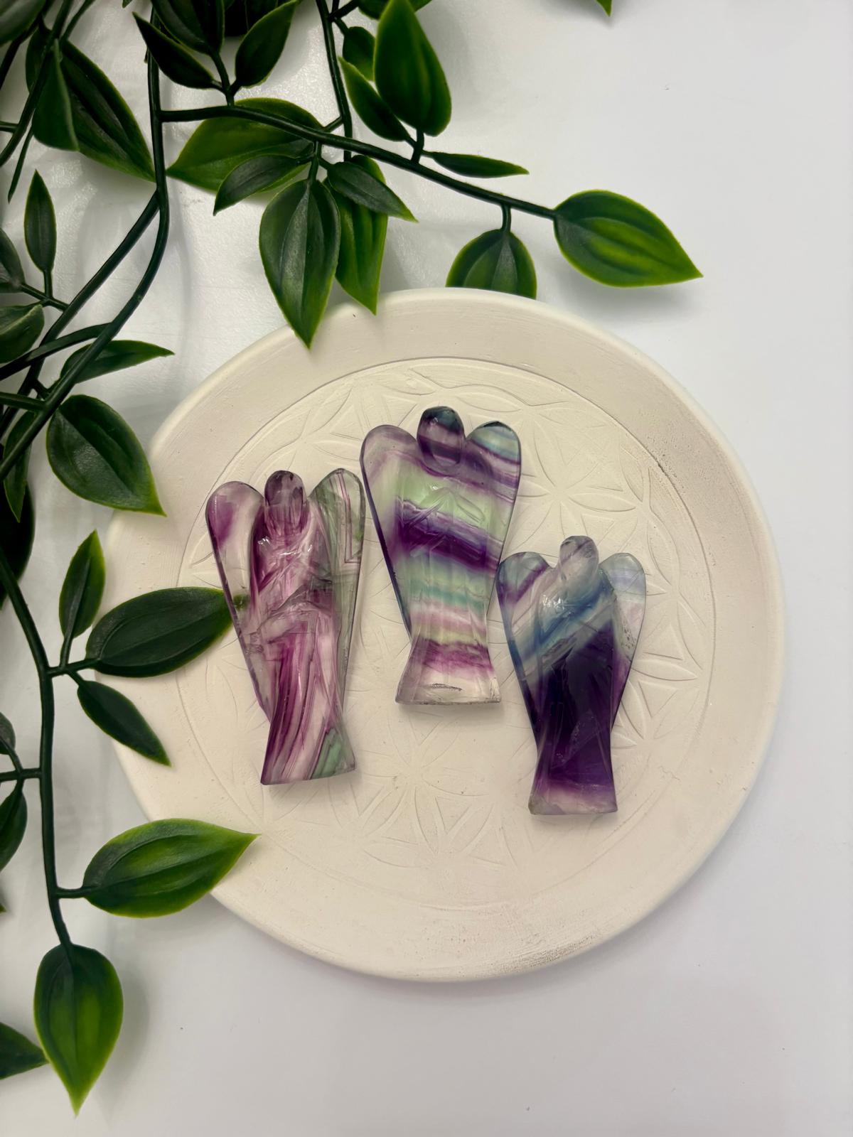 Ange de Poche en Fluorite Multicolore AAA