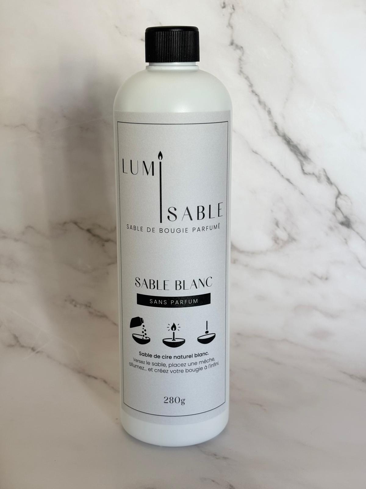 Lumi Sable - Sable de Bougie Blanc sans Parfum, 280g