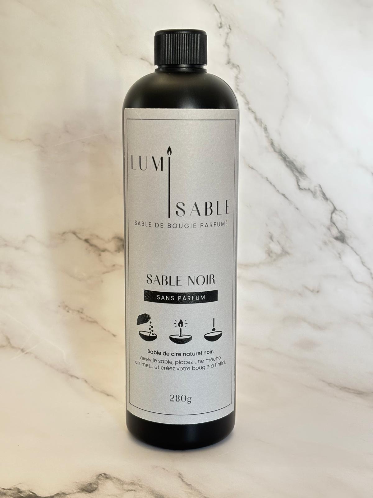 Lumi Sable - Sable de Bougie Noir sans Parfum, 280g